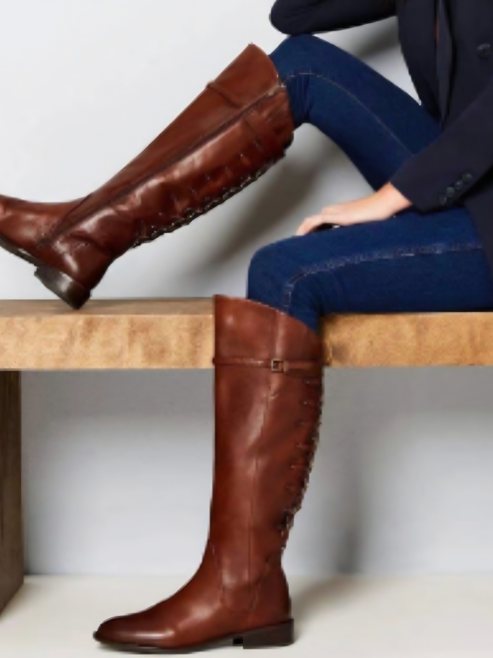 Gianni Bini Loubell Dark Sepia Womens Leather Boots